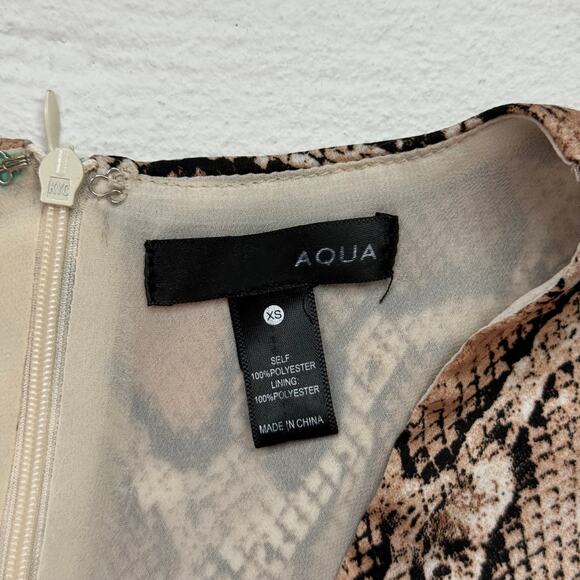 Aqua Snake Print Wrap Mini Dress Fit & Flare, Size XS - Picture 4 of 6